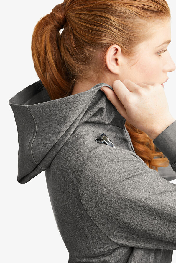 Sudadera m&eacute;dica MOVEMENT by Butter-Soft Sirius STRETCH con capucha y 4 bolsillos para mujer - Graphite Heather - 6