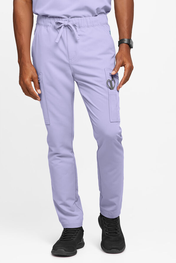 Movement by Butter-Soft Epsilon Men’s Slim 8-Pocket Stretch Cargo Scrub Pants - Grape Haze - 1