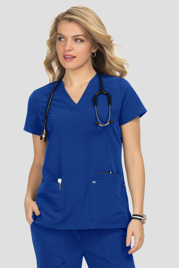 Blusa m&eacute;dica Koi Next Gen Hustle and Hear con cuello en V y 3 bolsillos para mujer - Galaxy - 2