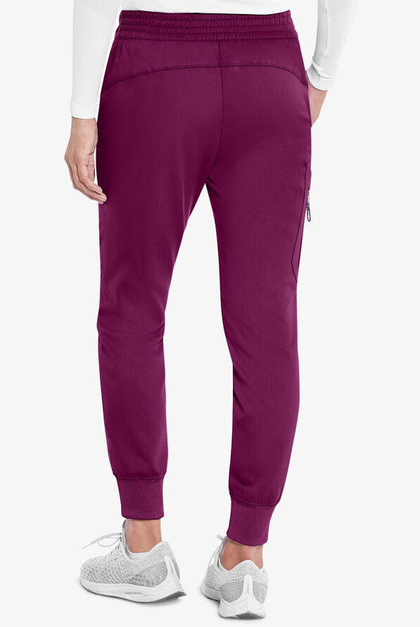 Grey's Anatomy by Barco Kira Women's 5-Pocket Double Cargo Knit Cuff Jogger Scrub Pants - Wine - 2