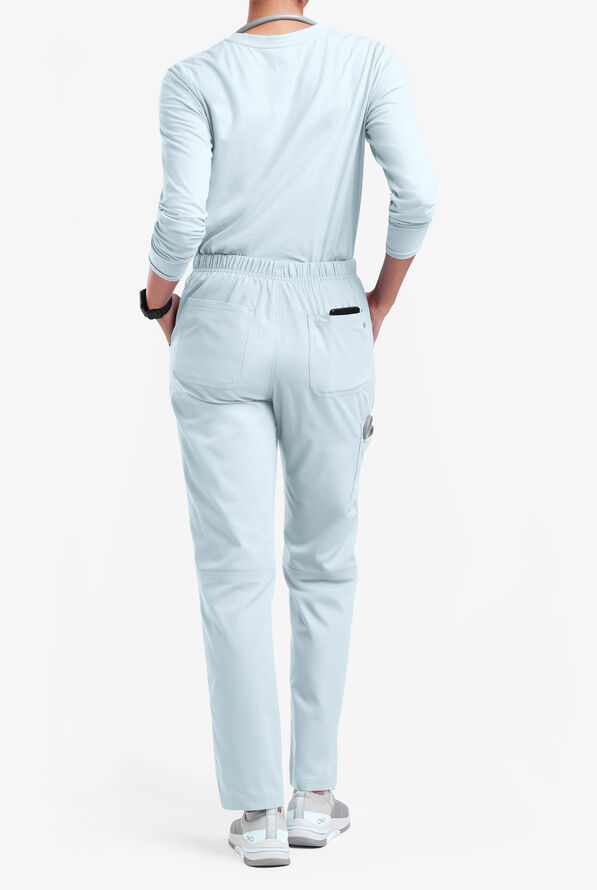 Butter-Soft Originals Women's 7-Pocket Mid Rise Straight Leg Cargo Scrub Pants - Petite - Morning Dew - 3