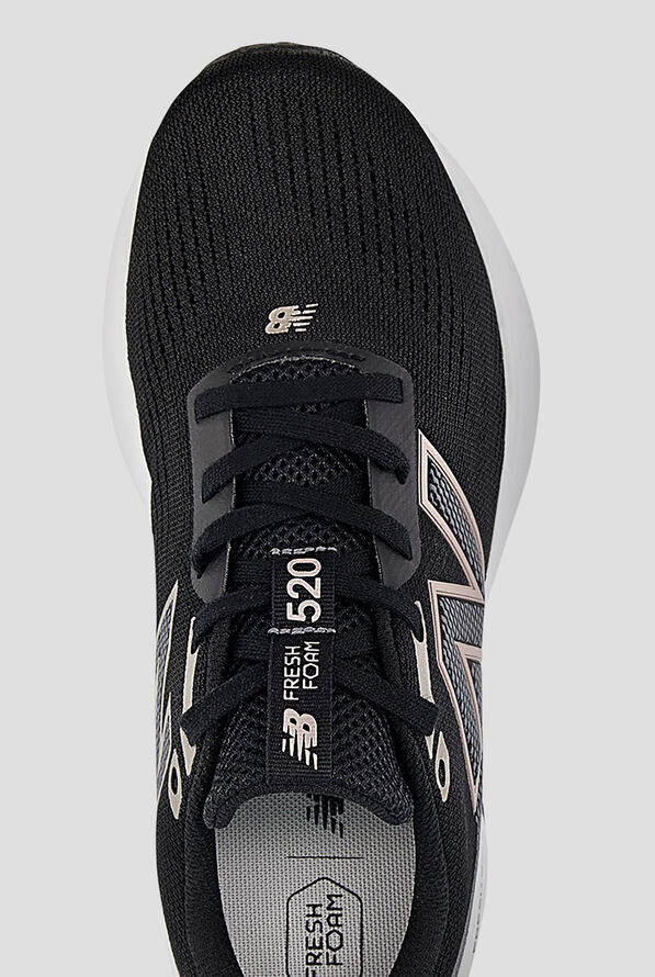Zapatillas deportivas New Balance Fresh Foam 520 Black White Champagne Metallic con cordones para mujer - null - 2