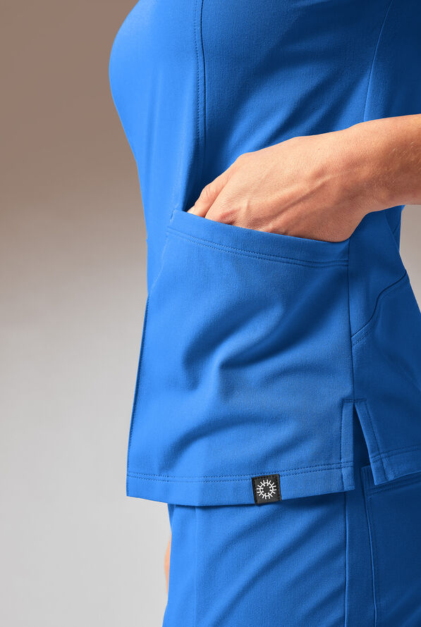 Hypothesis A-S All Situation Women’s 3-Pocket Polo Neck Scrub Top - Royal - 5