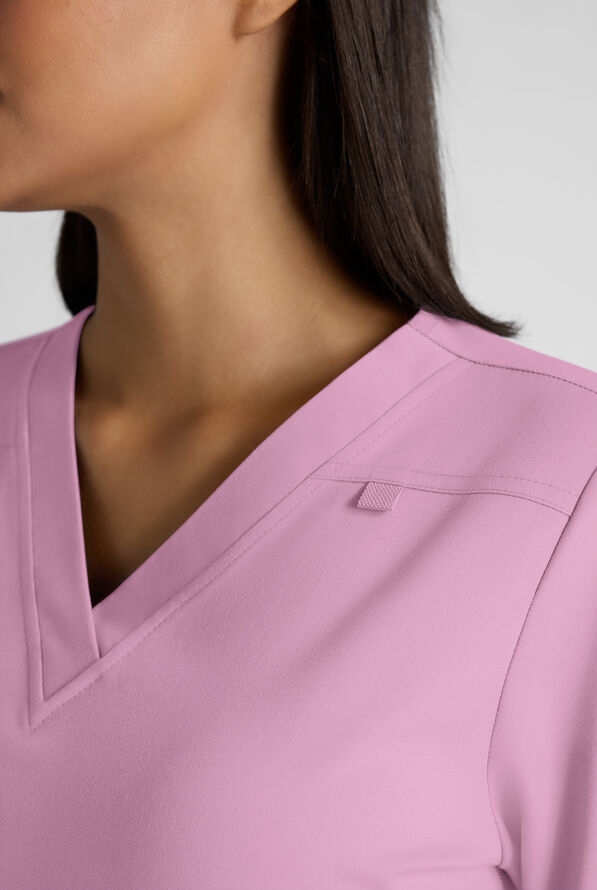 Butter-Soft STRETCH FLXTEK+ Women's 4-Pocket V-Neck Scrub Top - Smokey Mauve - 4