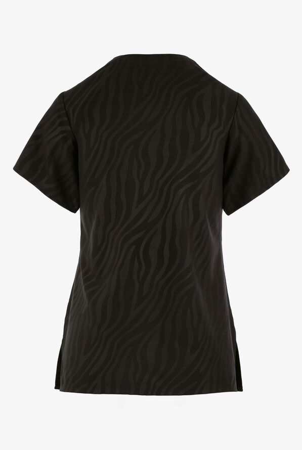 WonderWink Zamouflage Animal Print Women's 2-Pocket STRETCH V-Neck Print Scrub Top - null - 2