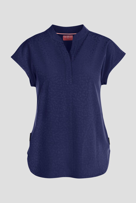 Zavate Ava Therese Cheetah Jacquard Piper Women's 2-Pocket STRETCH Dolman Sleeve Scrub Top