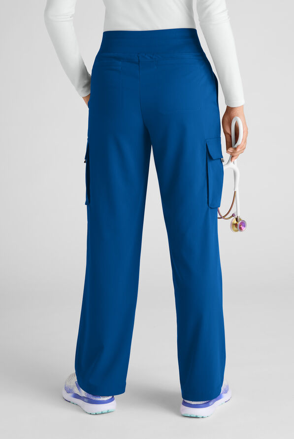 Pantal&oacute;n m&eacute;dico Grey's Anatomy by Barco Emerge Teagan STRETCH de tiro alto con piernas anchas y 6 bolsillos para mujer - Royal - 3