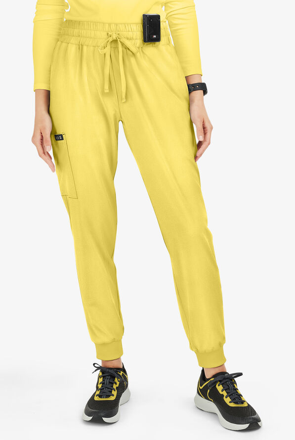 koi Basics Gemma Women's 5-Pocket STRETCH Cargo Jogger Scrub Pants - Sunshine - 1