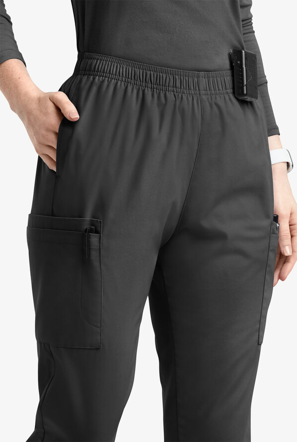 Butter-Soft Originals Women's 7-Pocket Tapered Jogger Cargo Scrub Pants - Black - 2