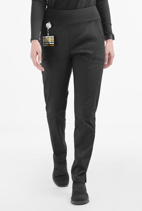 Butter-Soft STRETCH Women's 6-Pocket High Waisted Slim Leg Yoga Scrub Pants