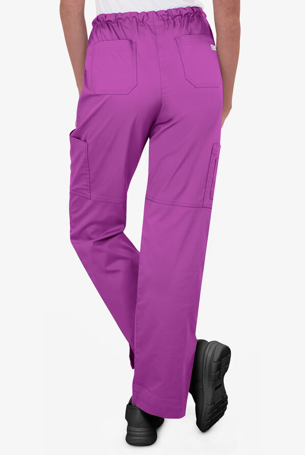 Butter-Soft STRETCH Women's 10-Pocket Drawstring Scrub Pants - Tall - Deep Lavender - 3