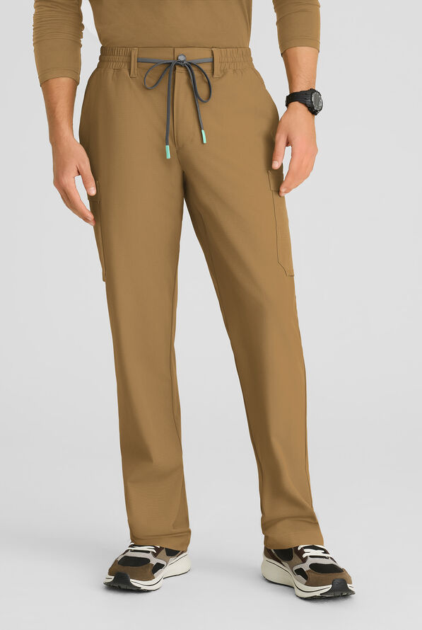 Skechers by Barco Ripstop Station Terrain Men's 6-Pocket STRETCH Straight Leg Cargo Scrub Pants - Duffle - 1