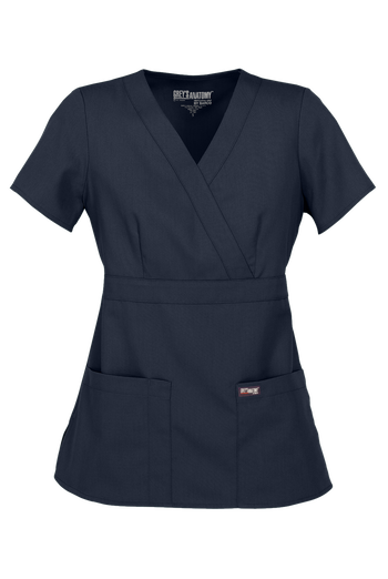 Grey's Anatomy by Barco Riley Women's 3-Pocket Modern Fit Mock Wrap Scrub Top