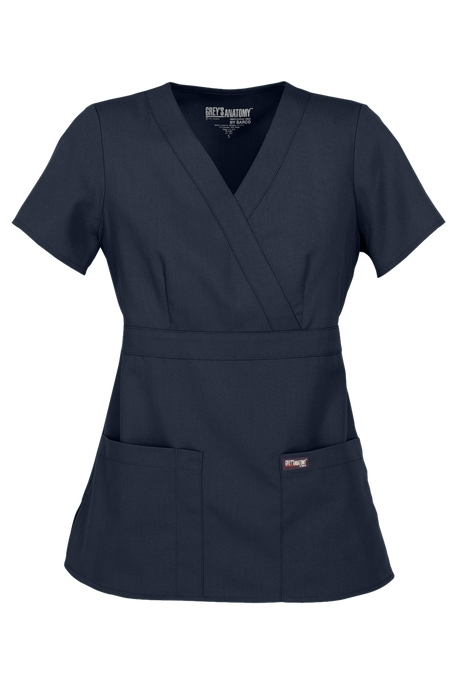 Grey's Anatomy by Barco Riley Women's 3-Pocket Modern Fit Mock Wrap Scrub Top