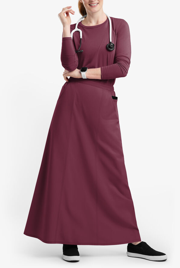 Butter-Soft Originals Women's 4-Pocket Gored Ankle-length Skirt - Wine - 4