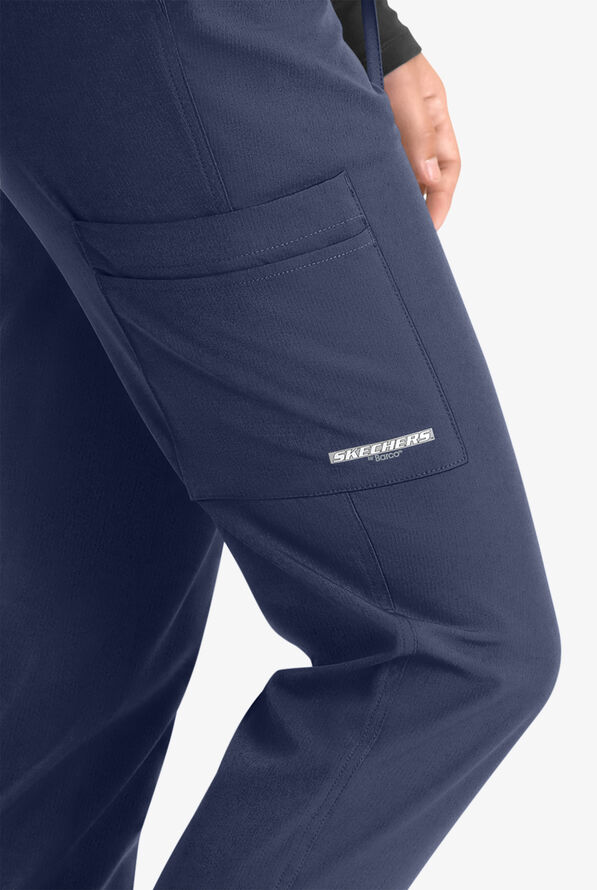 Skechers by Barco Theory Women's 4-Pocket STRETCH Cargo Jogger Scrub Pants - Navy - 2