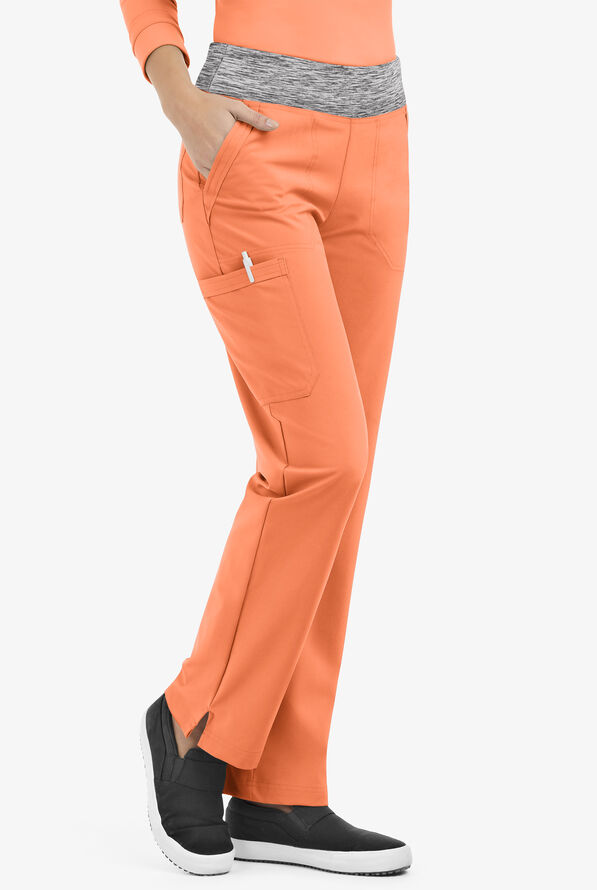 Pantalón médico Easy STRETCH tall Sienna estilo yoga con 5 bolsillos para mujer - Coral Haze/Silver Melange - 1