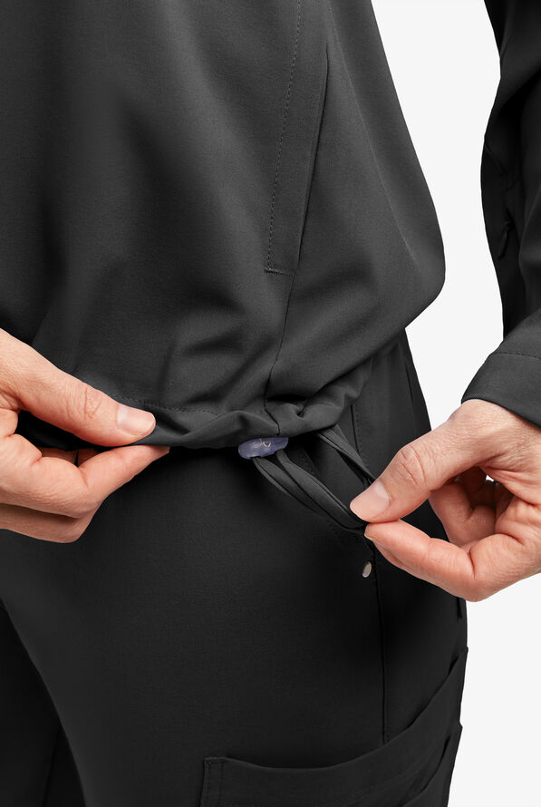 Easy STRETCH Billie Women’s 4-Pocket Pullover Scrub Hoodie - Onyx Black - 5