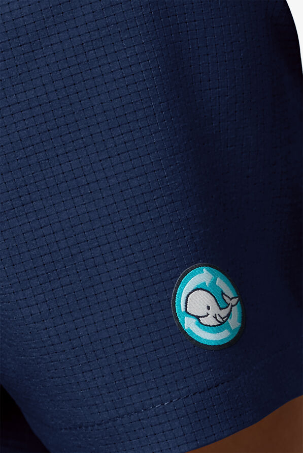 Easy Stretch EcoGrid Ariel Women's 1-Pocket Tuck In/Wear Out Scrub Top - Navy - 2