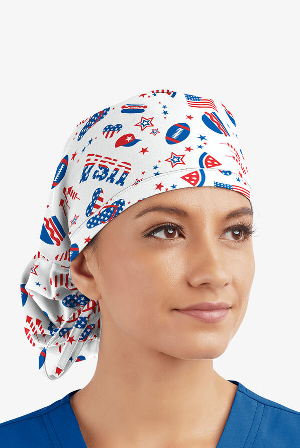 Gorro médico quirúrgico estampado UA Party in the USA White para mujer - null - 1