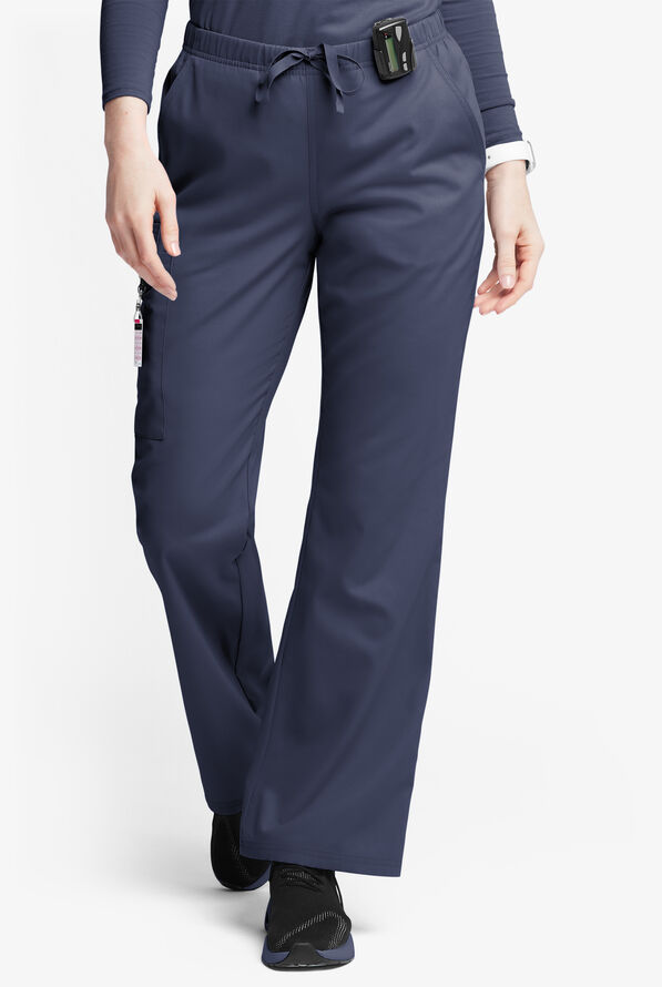 Butter-Soft Originals Women's 6-Pocket Mid Rise Flare Leg Scrub Pants - Navy - 1