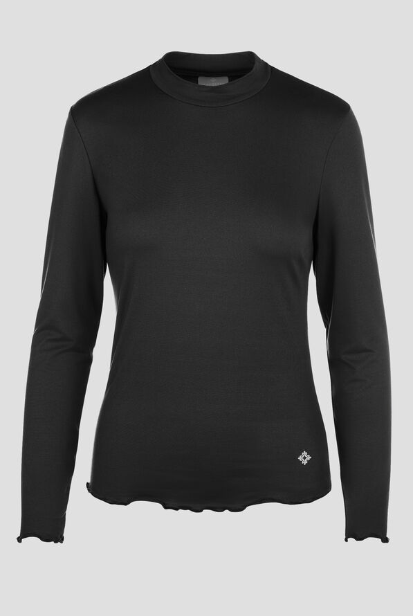 Med Couture Layers Women's STRETCH Merrow Edge Mock Neck Knit Underscrub - Black - 1