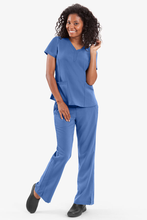 Healing Hands Purple Label Jane Women's 2-Pocket STRETCH Scrub Top - Ceil Blue - 2