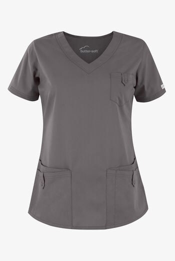 Butter-Soft Core Women's 5-Pocket Rounded V-Neck Scrub Top