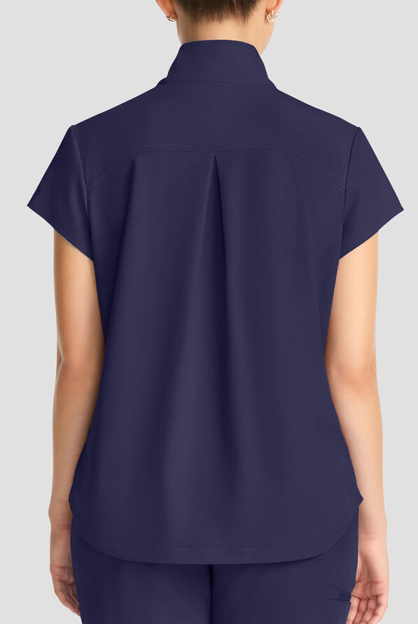 Blusa m&eacute;dica Healing Hands Quest STRETCH con cuello con cremallera y 1 bolsillo para mujer - Navy - 4