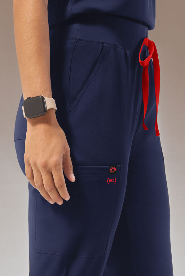 Pantalón médico Hypothesis (RED) Base STRETCH estilo jogger con 6 bolsillos para mujer - Navy - 2