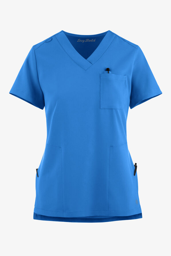 Blusa m&eacute;dica Easy Stretch Taylor con cuello en V y 3 bolsillos para mujer - Cerulean - 6