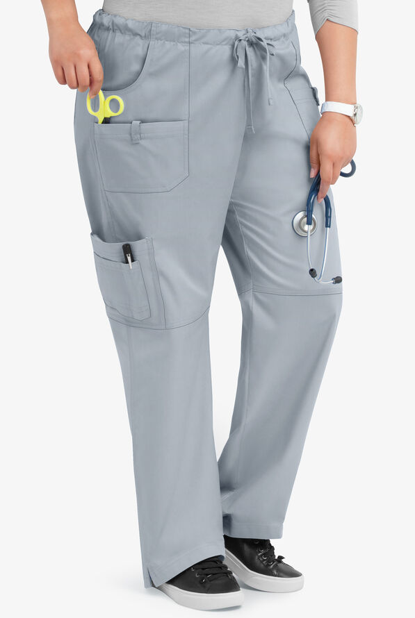 Pantal&oacute;n m&eacute;dico Butter-Soft STRETCH Tall con cord&oacute;n y 10 bolsillos para mujer - Silver - 4