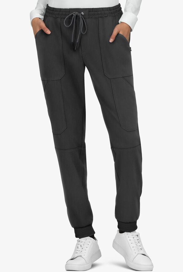 koi Next Gen Good Vibe Women's 7-Pocket STRETCH Jogger Scrub Pants - Black - 1