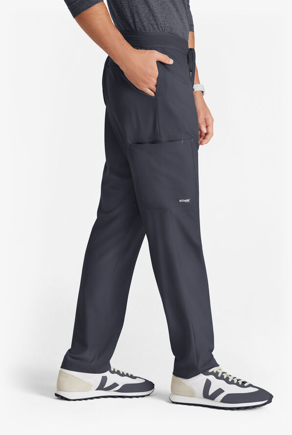 Grey's Anatomy by Barco Evolve STRETCH Highland Men's 5-Pocket Slim Leg Cargo Scrub Pants - Steel Gray - 2