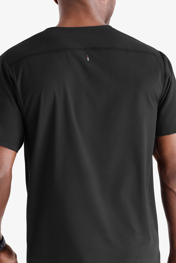 Grey's Anatomy by Barco Spandex STRETCH Murphy Men's 2-Pocket V-Neck Scrub Top - Black - 4