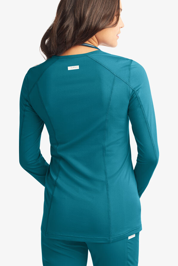 Camiseta médica ReSurge Jade con mangas largas para mujer - Caribbean Blue - 3