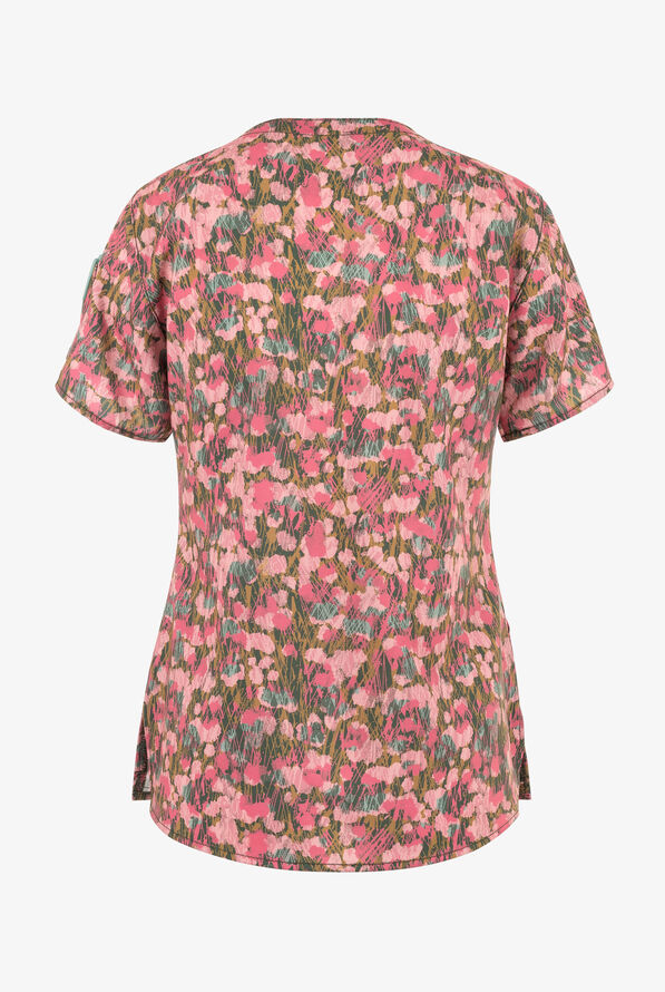 Carhartt Brush Camo Women's 5-Pocket STRETCH V-Neck Print Scrub Top - null - 2