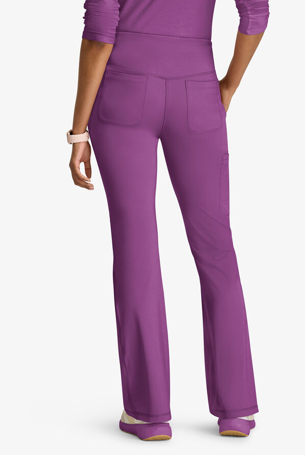Grey's Anatomy by Barco Knit STRETCH Swift Women's 5-Pocket Fit & Flare Cargo Scrub Pants - Imperial Violet - 4