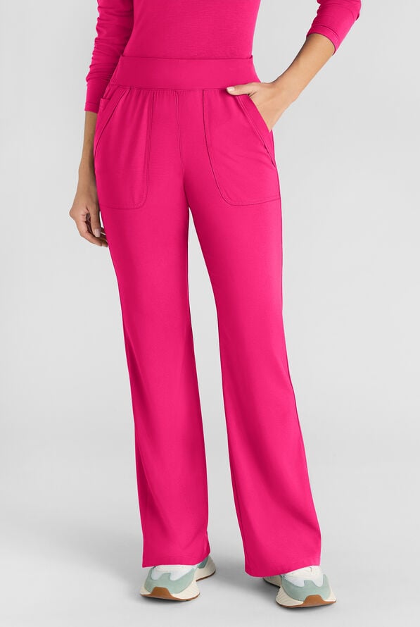 Pantalón médico Easy STRETCH Sydney con piernas acampanadas y 5 bolsillos para mujer - Reactive Pink - 2