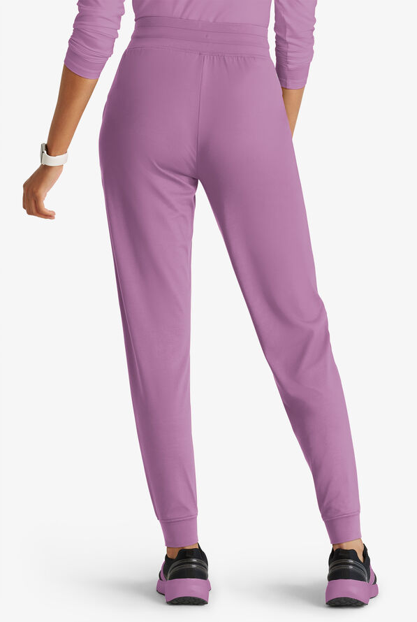 Barco One Performance Knit Pro Women's 5-Pocket STRETCH Cargo Jogger Scrub Pant - Dusty Lavender - 3