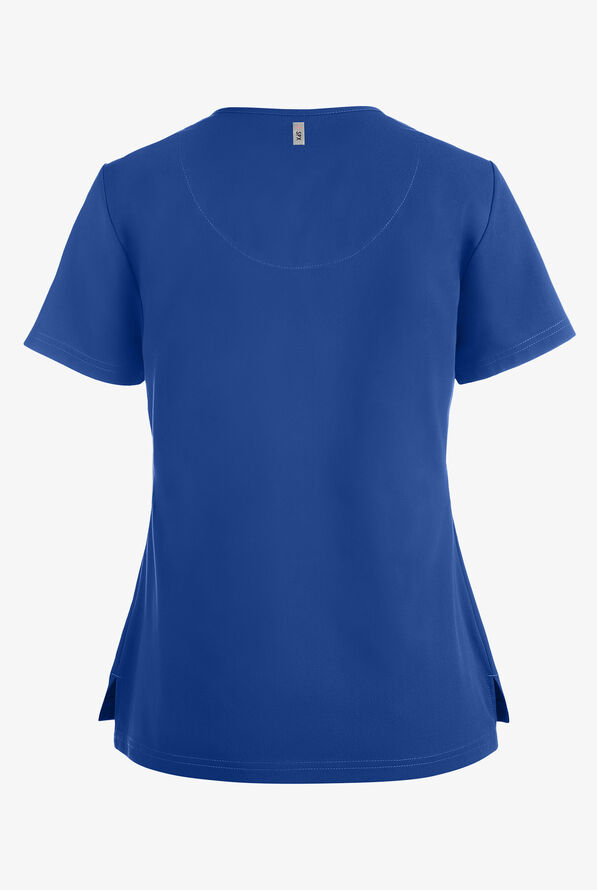 Grey's Anatomy by Barco Spandex STRETCH Bree Women's 1-Pocket Tuck In Scrub Top - Royal - 2