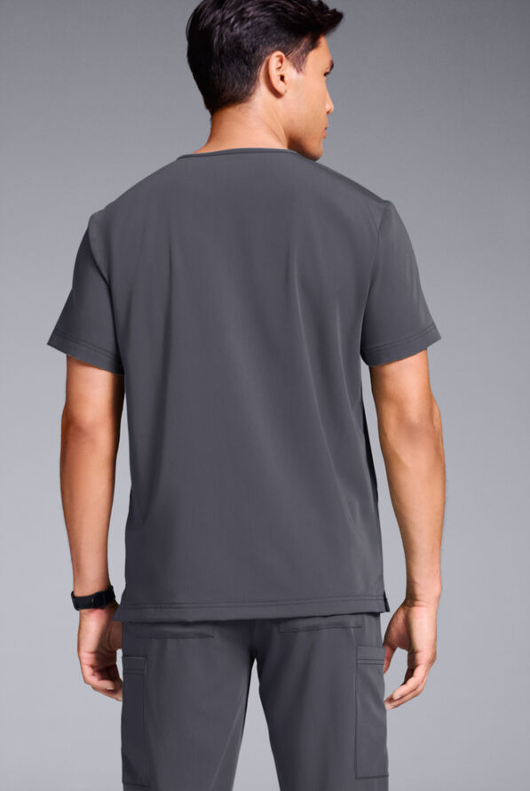Hypothesis S-R Shift Ready Men's 4-Pocket V-Neck Scrub Top - Pewter - 4