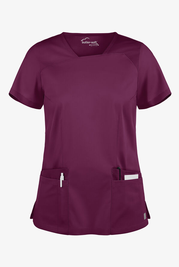 UA ButterSoft STRETCH Asymmetrical Neckline Scrub Top, Stretch Scrubs