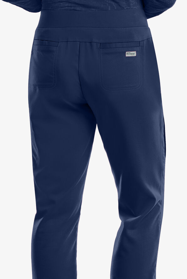 Pantalón médico Grey's Anatomy estilo cargo con piernas rectas y 6 bolsillos para mujer - Indigo - 2