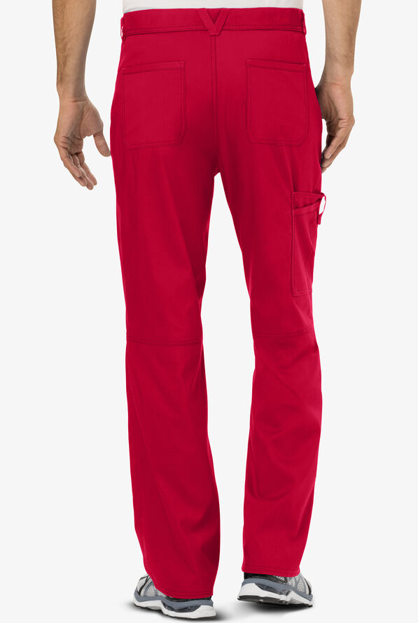 Cherokee Workwear Revolution Men's 7-Pocket STRETCH Cargo Scrub Pants - Red - 2
