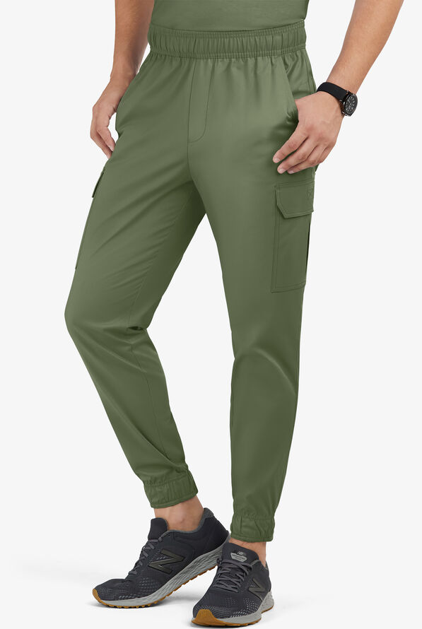 Pantalón médico UA Butter-Soft STRETCH estilo cargo jogger con 7 bolsillos para hombre - Light Olive - 1