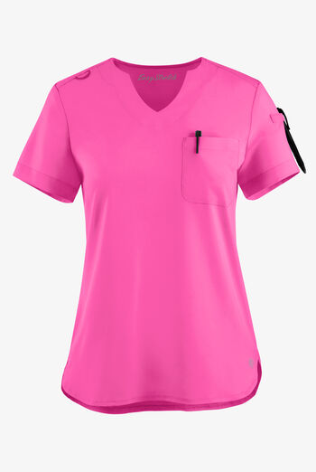 Easy STRETCH Nikki Women's 1-Pocket Scallop Neck Tuck-In Scrub Top