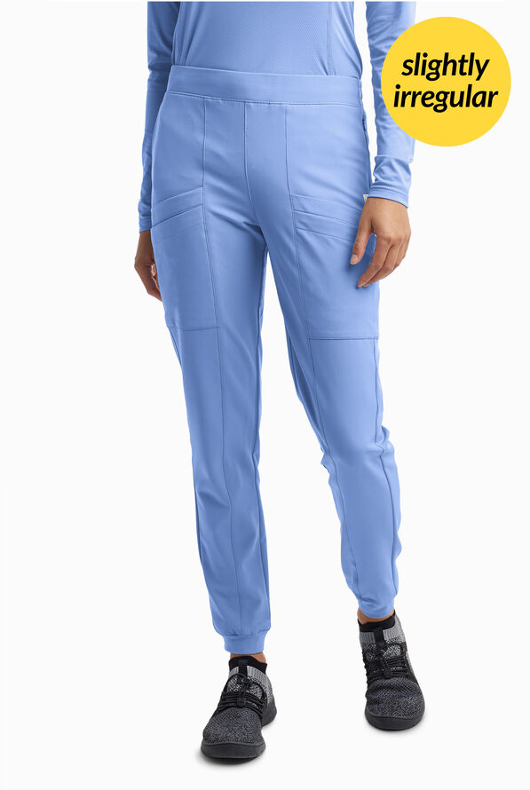 Butter-Soft Women's Cargo 8-Pocket Jogger Scrub Pants **Slightly IRREGULAR**  - Petite - Ceil Blue - 1