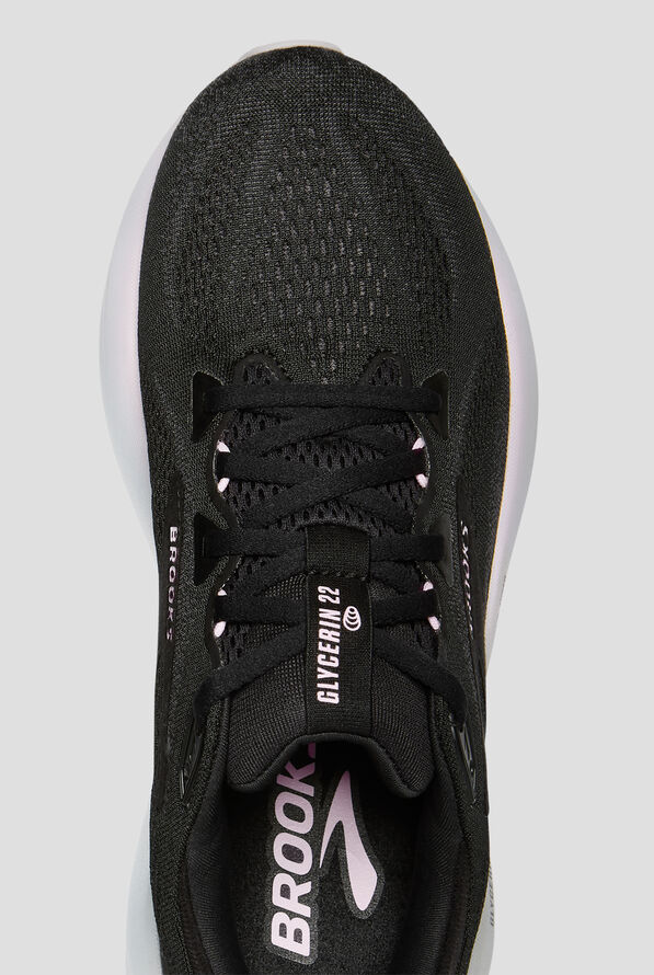 Brooks Women's Glycerin 22 Black/Orchid Ice/White Athletic Lace Up Shoes - null - 2