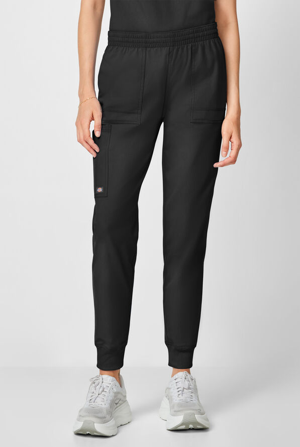 Dickies Forge Women's 6-Pockets Cargo Jogger Scrub Pants - Black - 1